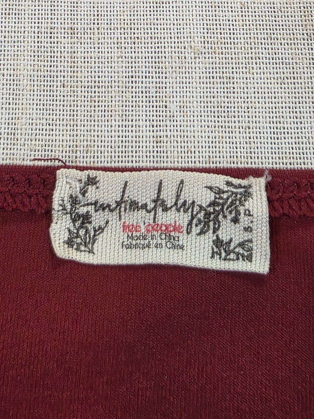 Free People Intimately Somewhere Sometime Tank Burgundy Wine Red Small - Picture 4 of 10